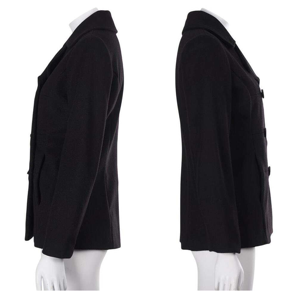 GAP Peacoat Women XS Black Wool Double Breasted Lined Pockets Classic Casual - Picture 4 of 7
